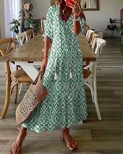 Sophie - Boho Vintage V-Neck Summer Dress