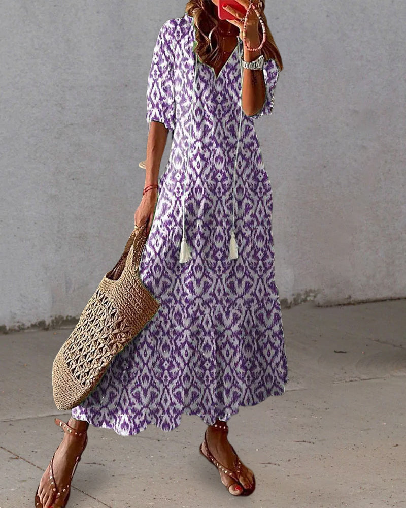 Sophie - Boho Vintage V-Neck Summer Dress