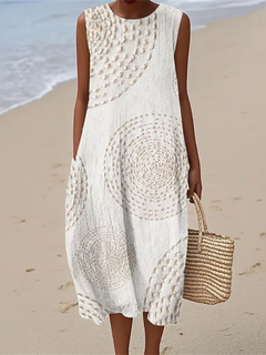 Maria - Soft Embroidered Sleeveless Midi Dress