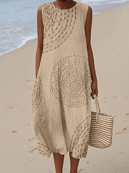 Georgia - Casual Printed Round Neck Sleeveless Dress