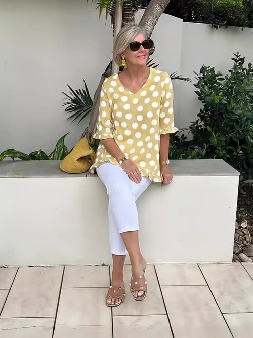 Celin™ - Stylish V-Neck Blouse