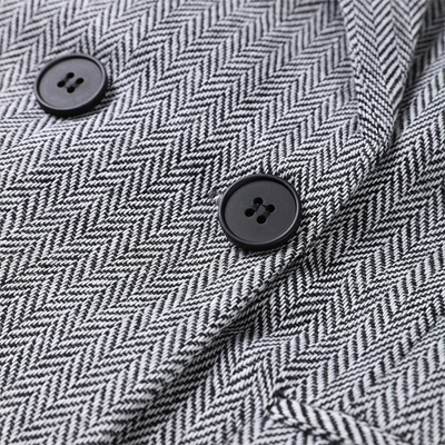 Ivonna - Elegant Fishbone Pattern 3-Piece Suit