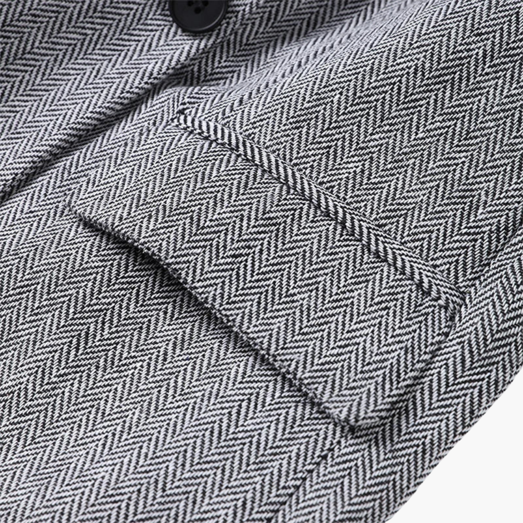 Ivonna - Elegant Fishbone Pattern 3-Piece Suit