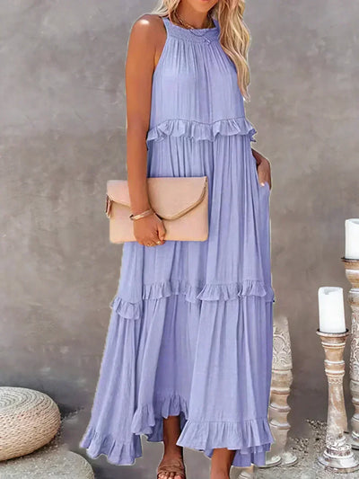 Lana - Chic Ruffle Trim Sleeveless Dress