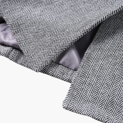 Ivonna - Elegant Fishbone Pattern 3-Piece Suit