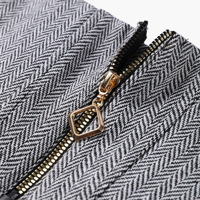 Ivonna - Elegant Fishbone Pattern 3-Piece Suit