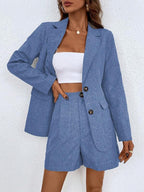 Emma - Women’s 2-Piece Linen Suit Shorts Set