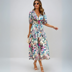 Freya - Elegant Dress with Floral Pattern