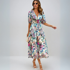 Freya - Elegant Dress with Floral Pattern
