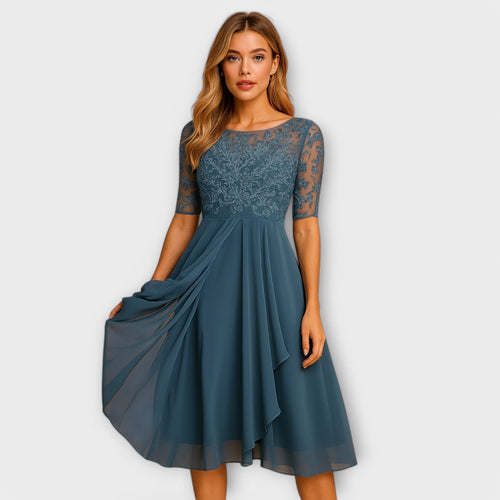 Maya - Midi Dress With Lace Sleeve