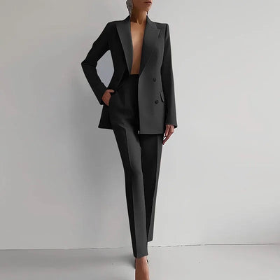 Amira - Women’s Slim Fit Tailored Cigarette Pantsuit