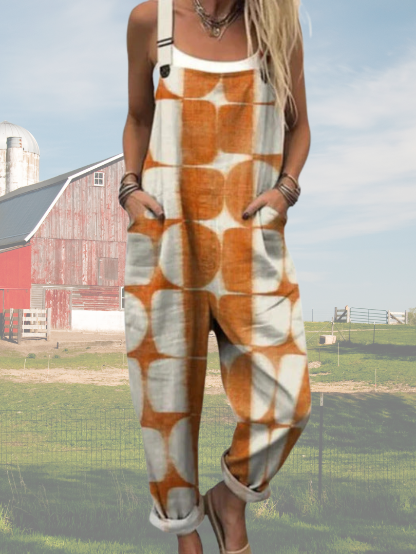 Isabella - Abstract Art Pattern Wide Leg Jumpsuit