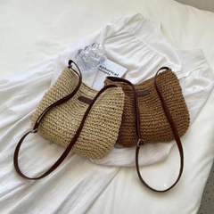 Maya - Retro Straw Sling Crossbody Bag
