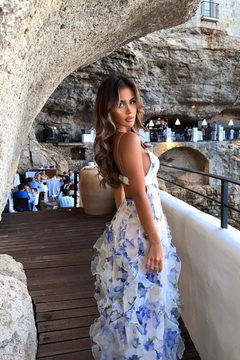 Isabella - Floral Print Spaghetti Straps Maxi Dress