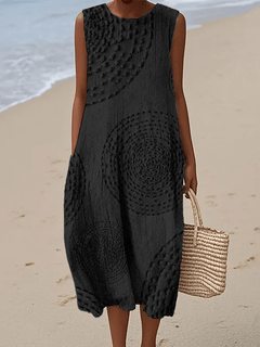 Georgia - Casual Printed Round Neck Sleeveless Dress