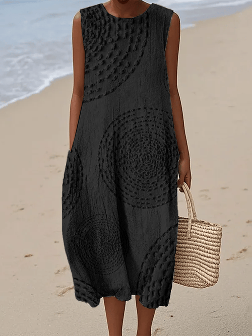 Georgia - Casual Printed Round Neck Sleeveless Dress