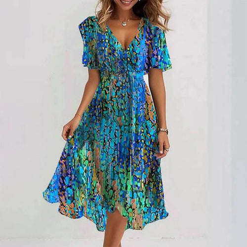 Lily™ -  Elegant Short Sleeve Dress