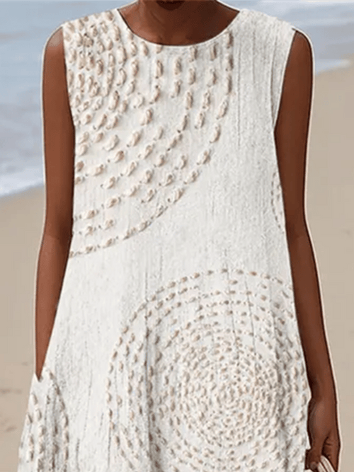 Georgia - Casual Printed Round Neck Sleeveless Dress