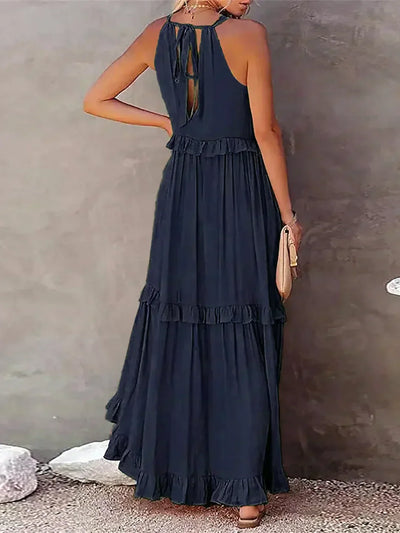 Lana - Chic Ruffle Trim Sleeveless Dress