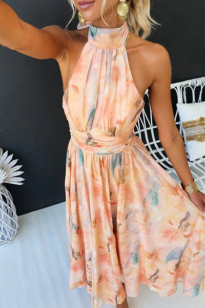 Emma - Watercolor Halter Maxi