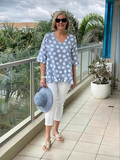 Celin™ - Stylish V-Neck Blouse