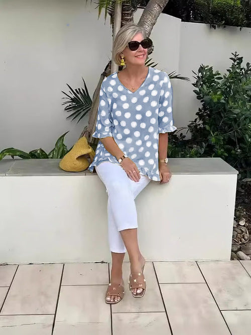 Celin™ - Stylish V-Neck Blouse