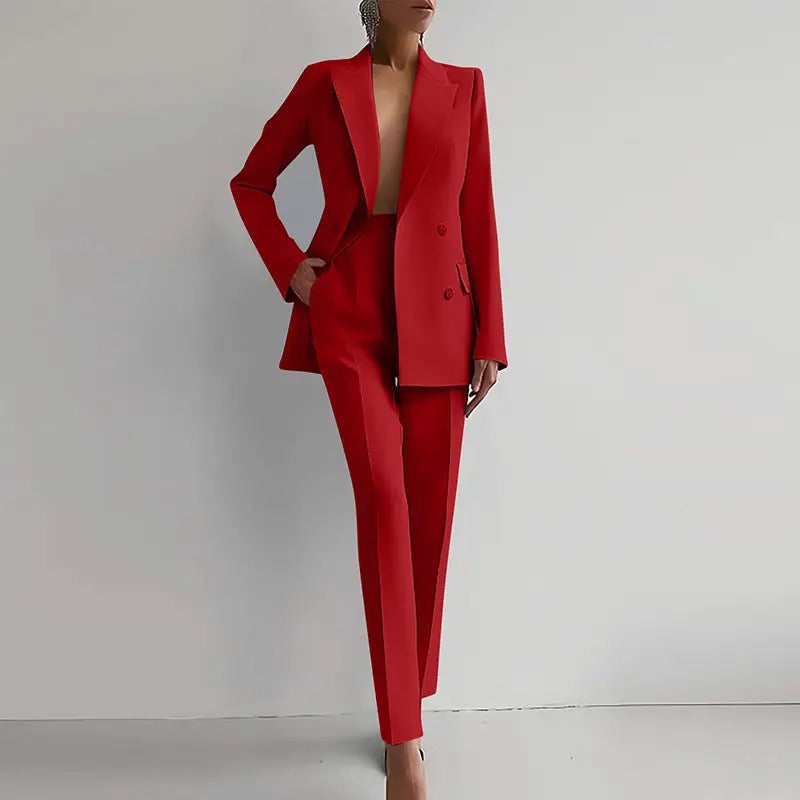Amira - Women’s Slim Fit Tailored Cigarette Pantsuit