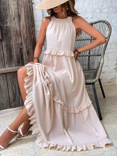 Lana - Chic Ruffle Trim Sleeveless Dress