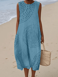 Georgia - Casual Printed Round Neck Sleeveless Dress