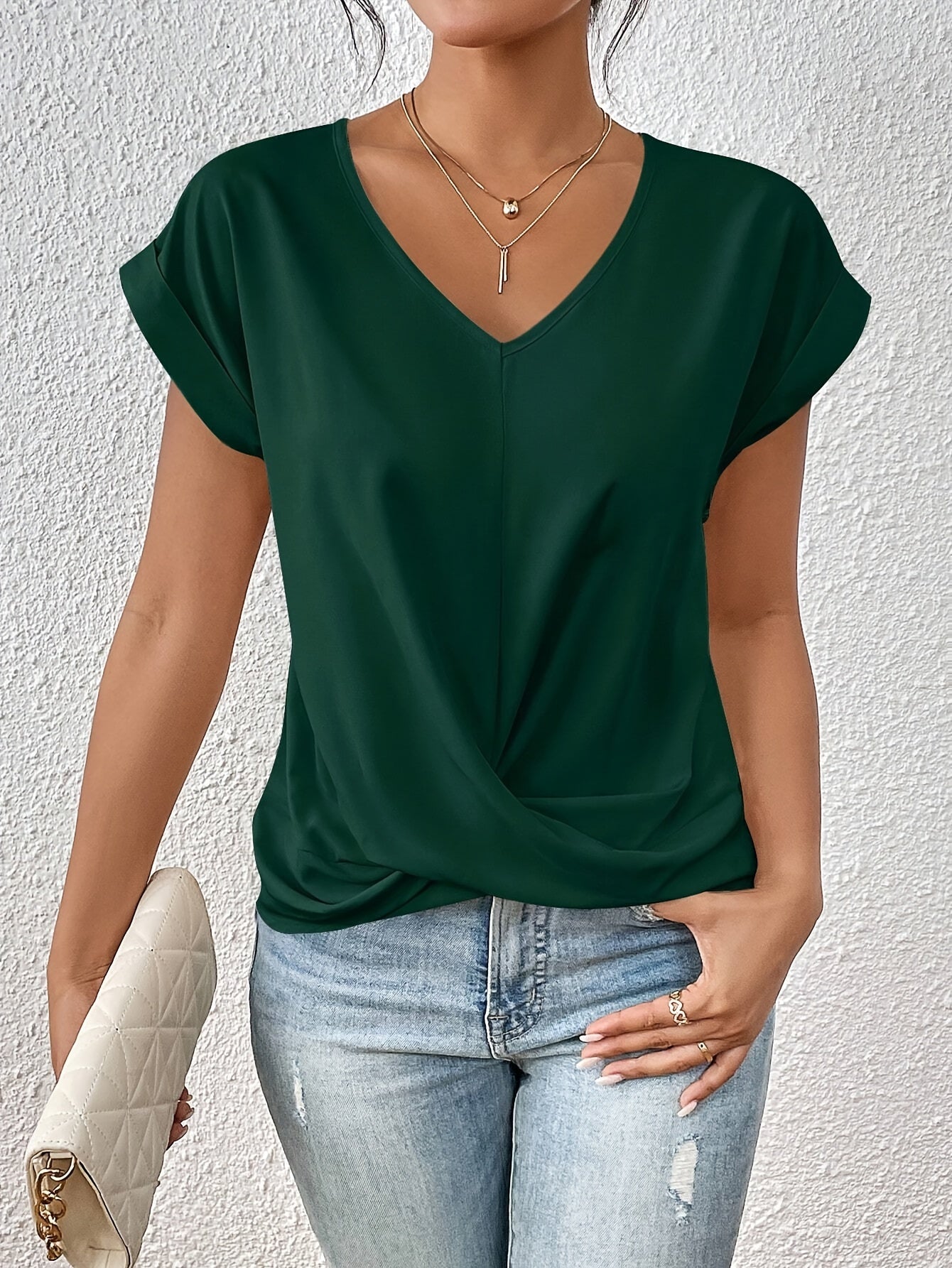 Silky - Elegant V-Neck Summer Top