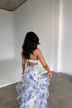 Isabella - Floral Print Spaghetti Straps Maxi Dress
