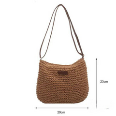 Maya - Retro Straw Sling Crossbody Bag
