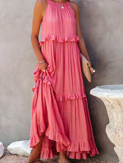 Lana - Chic Ruffle Trim Sleeveless Dress