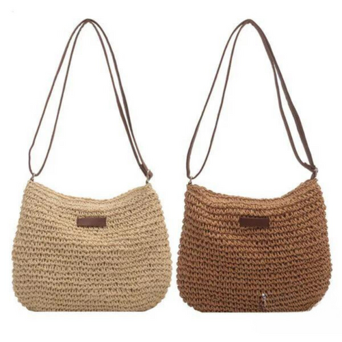 Maya - Retro Straw Sling Crossbody Bag