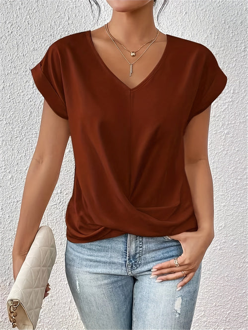 Silky - Elegant V-Neck Summer Top