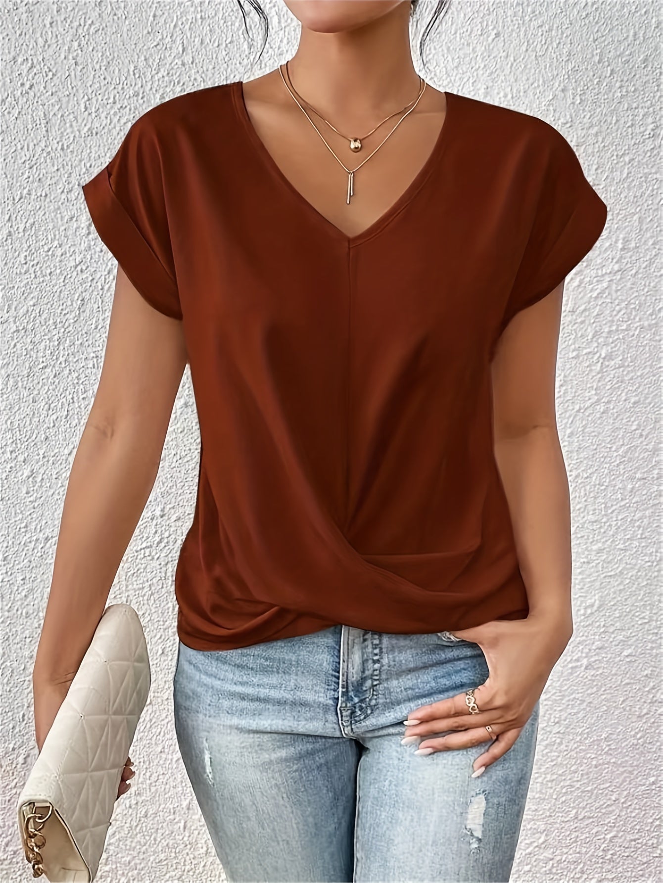 Silky - Elegant V-Neck Summer Top