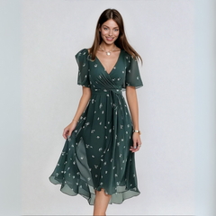Lily™ -  Elegant Short Sleeve Dress