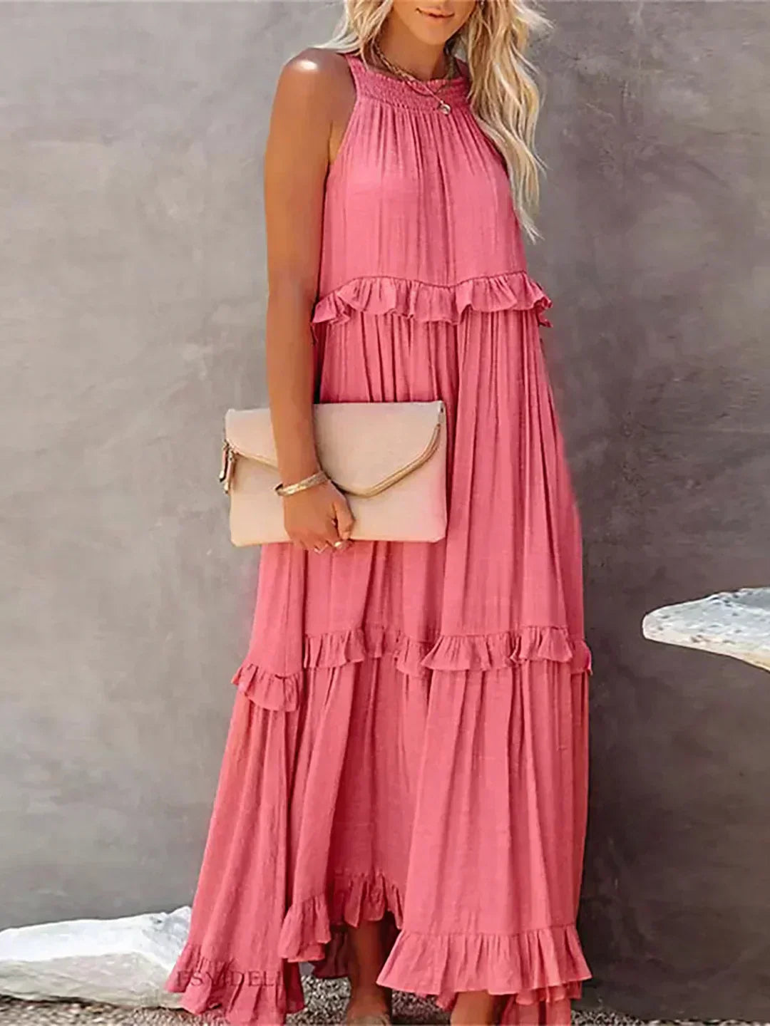 Lana - Chic Ruffle Trim Sleeveless Dress