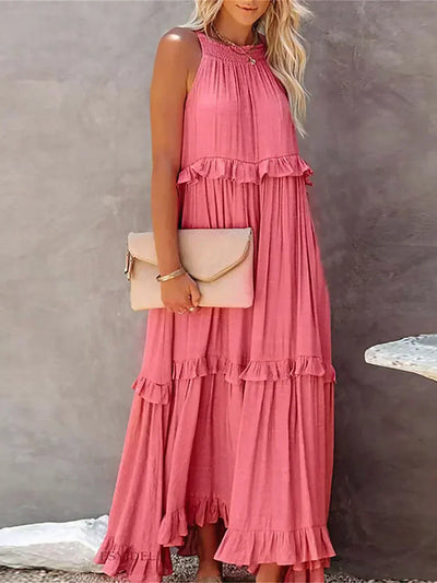 Lana - Chic Ruffle Trim Sleeveless Dress