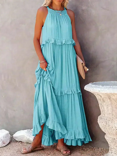 Lana - Chic Ruffle Trim Sleeveless Dress