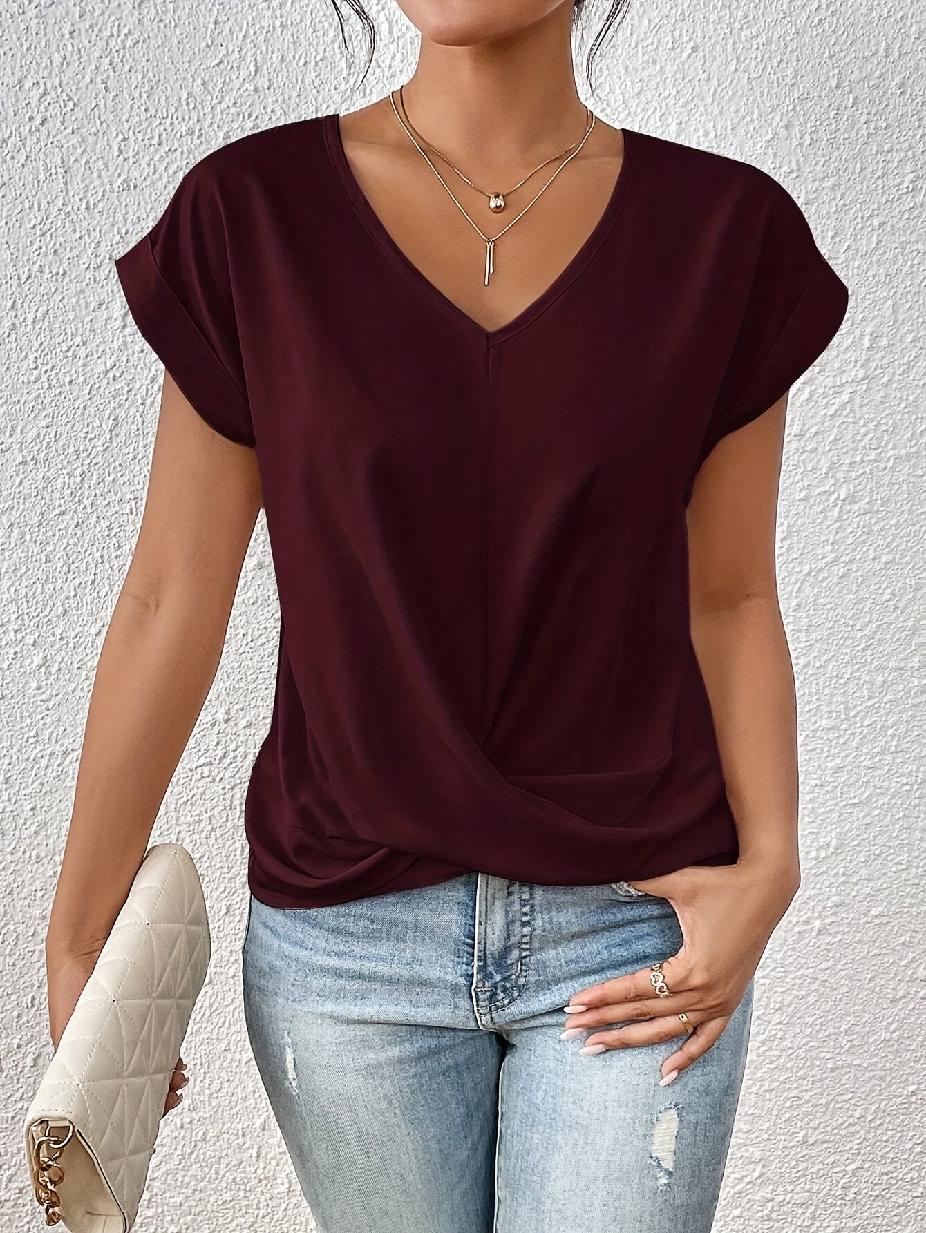 Silky - Elegant V-Neck Summer Top