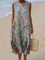 Letitia - Summer Dress with Vintage Floral Print