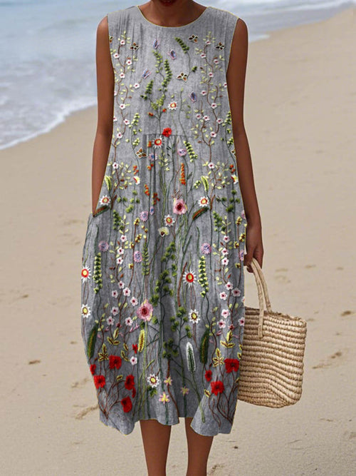 Letitia - Summer Dress with Vintage Floral Print