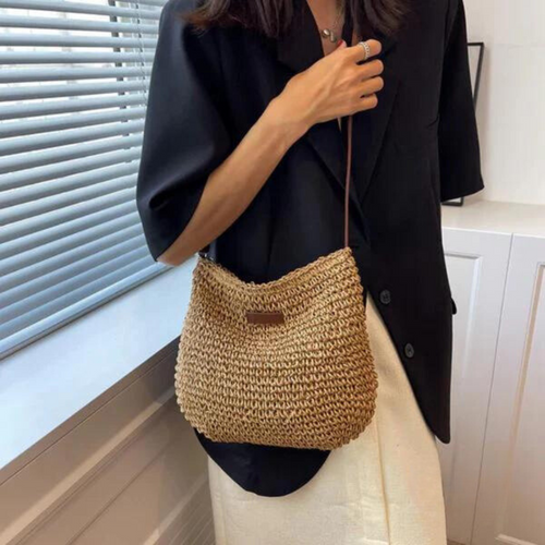 Maya - Retro Straw Sling Crossbody Bag