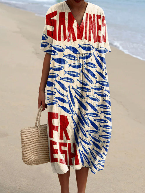 Marya - Sardines Print Dress