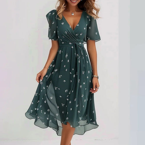 Lily™ -  Elegant Short Sleeve Dress