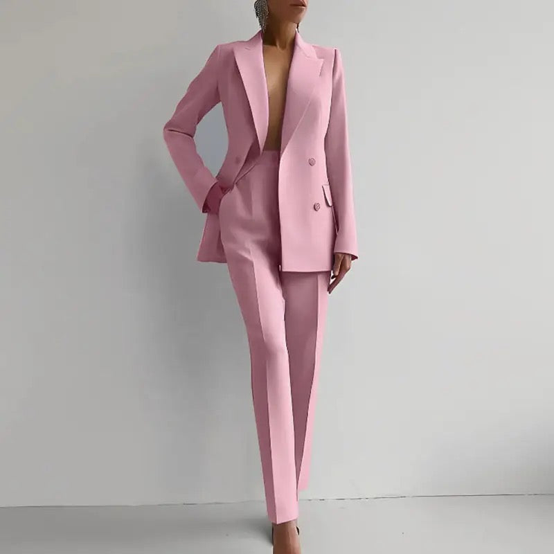 Amira - Women’s Slim Fit Tailored Cigarette Pantsuit