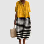 Abigail - Striped Contrast Midi Dress