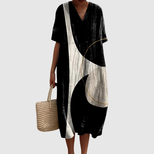Savannah - Modern Flow Abstract Midi Dress