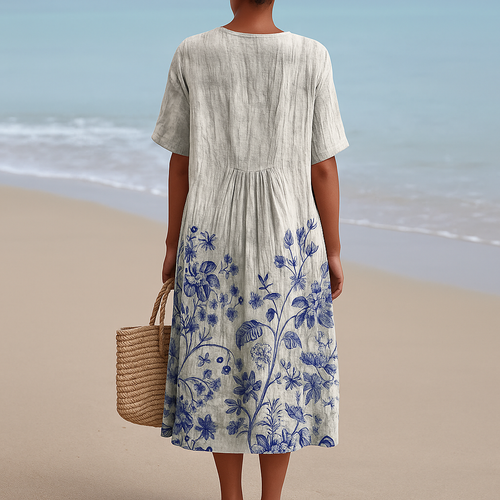 Elise - Porcelain Printed Dress